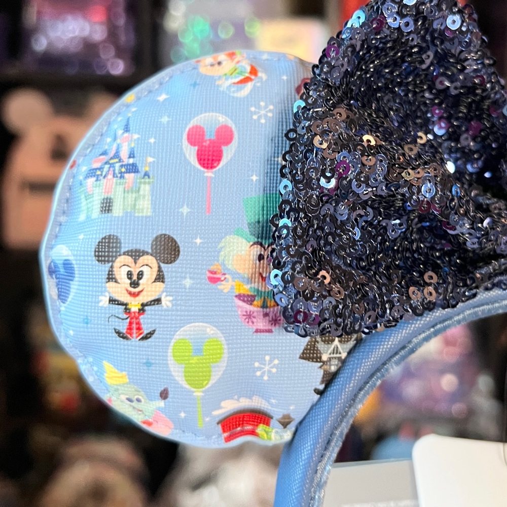 Disney Mickey Minnie AOP Chibi Loungefly Ear Headband Adults NWT In Hand! - Picture 2 of 6